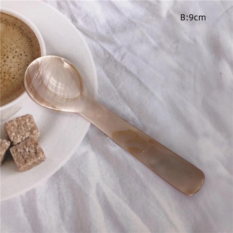 7/9cm Natural Shell Handmade Versatile Creative Ice Cream Spoon For Home Use Spoon Kitchen Tool
