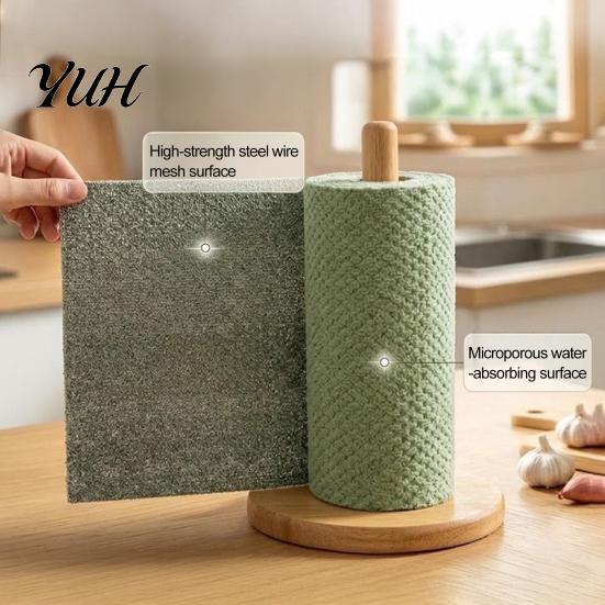 Multi Purpose Cleaning Cloth Microfiber Roll, Tearable Double Side Towels, Reusable Kitchen Dish Grease Removing Rags for Dishwashing And Countertop