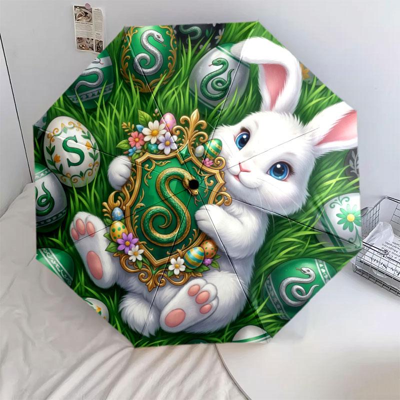 Волшебный зонт с узором «Пасхальное яйцо», 1 шт., автоматический складной зонт, портативный дорожный зонт, уличный зонт, подарок на день рождения