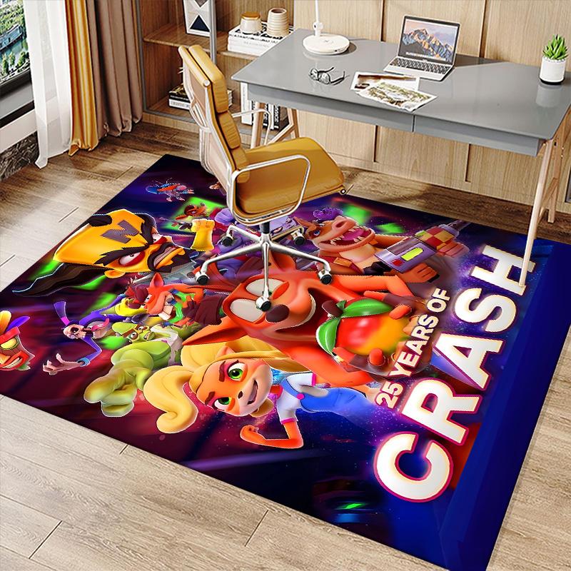 Crash Bandicoot Printed Absorbent Washable Carpet, Non-Slip Bathroom Mats, Kitchen Rugs, Yoga Mat,Living Room Entrance, Camping Picnic Rugs