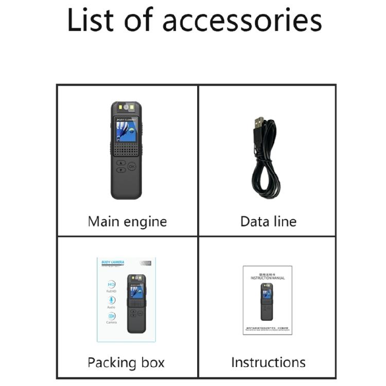 CS08 600mAh Battery Back Clip Video Camcorder Mini Body Camera for Work Offices