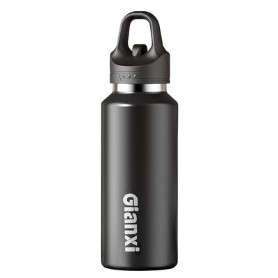 GIANXI 470mL Vacuum Insulated Water Keeps Drinks Hot or Stainless Car Drink Black Bottle, One-Touch Operation, Cold, Carbonated, Steel, Lightweight,