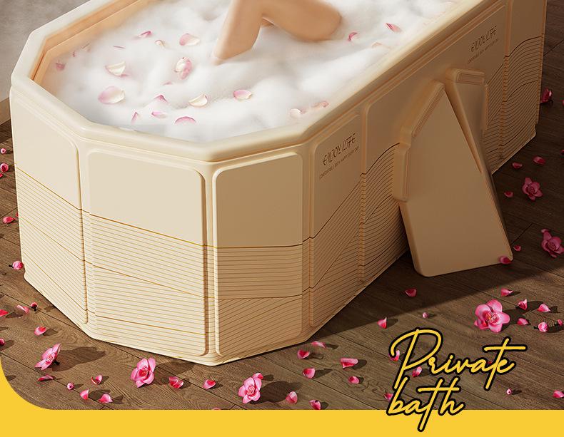 Foldable Full Body Bath Tub for Adults & Couples - Compact Household Bath Basin & Children's Sitz Bath