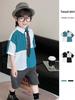 2026 Summer Boys' Patchwork Korean Style Color Block Short-Sleeve Shirt - Trendy Versatile Fashion Top
