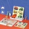 Vehicle Wooden Engineering Puzzle Blocks For Kids Learning Shape Recognition