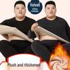 Plus Size Couple's Fleece-Lined Winter Wear: Extra Warm Lambswool Underwear Set for Men & Women