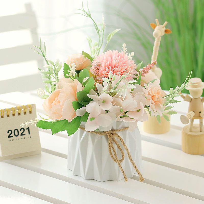 Artificial Flowers Desktop Ornament for Living Room and Dining Table Decoration