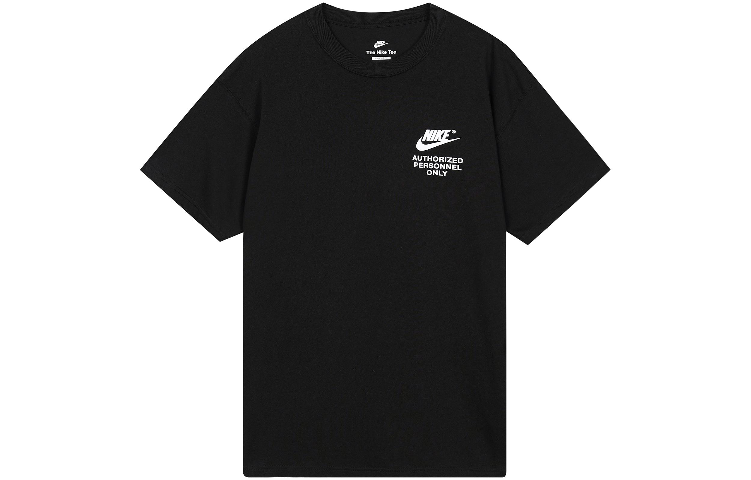 Nike Sportswear Men s Letter Logo Print Retro Crewneck T-Shirt Black DM6428-010 L