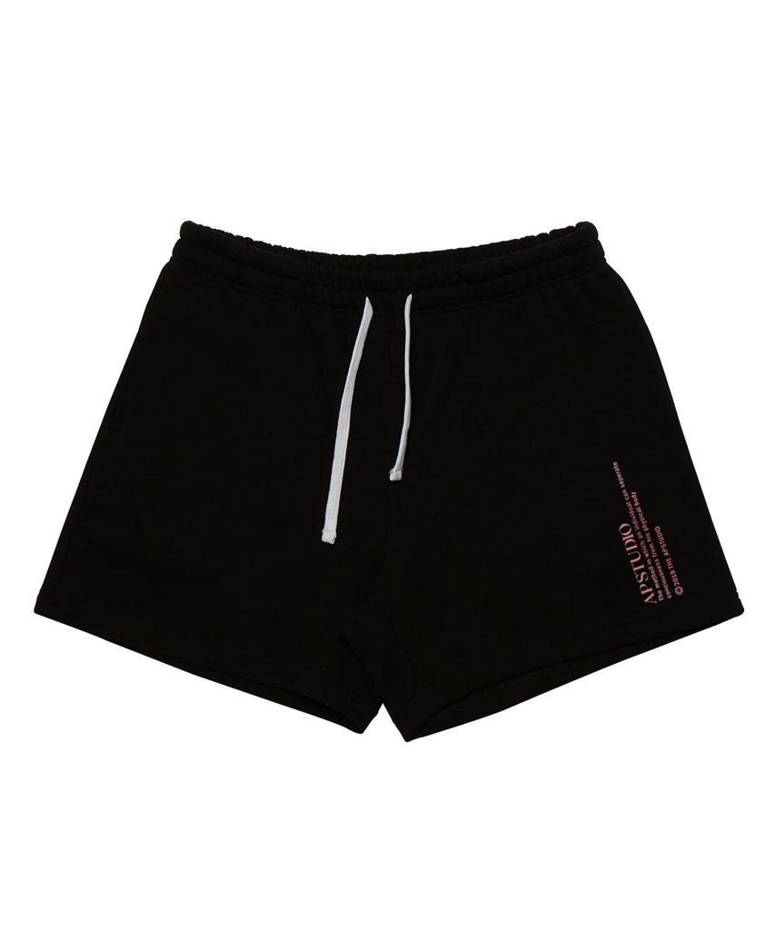 Astral Projection Ap Lettering Comfortable Waffle Terry Shorts_Black