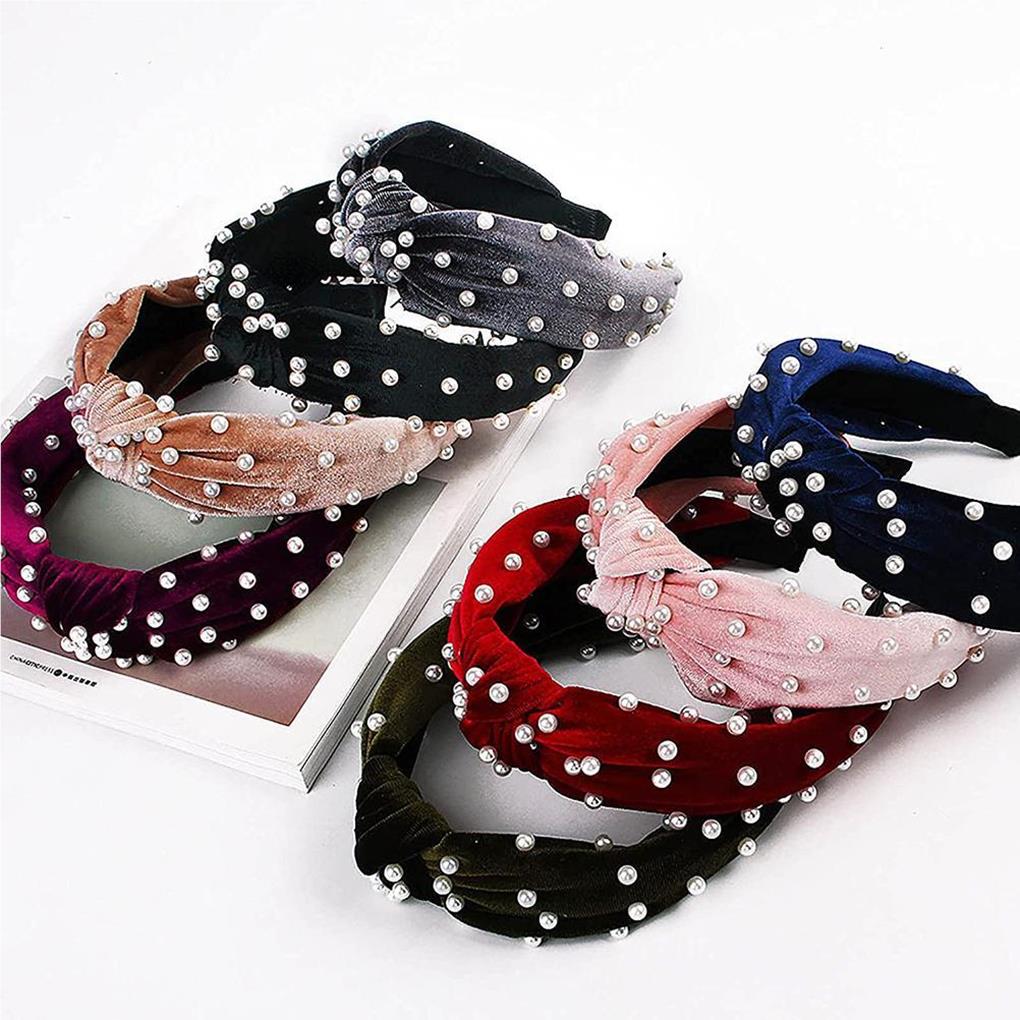 Pearl Headband Non-slip Hairband Fashion Elegant Hair Hoops Plastic Headband Headdress Good Elasticity Women Girl