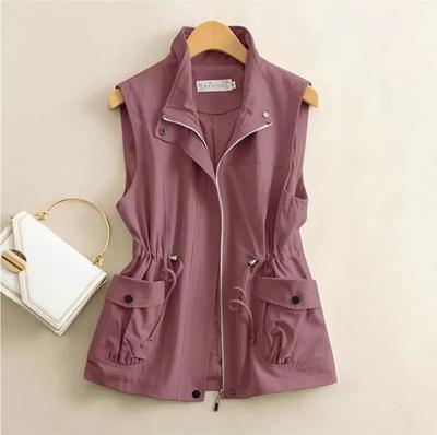 Short Waistcoat Jacket Women's Slim Spring Autumn Casual Outerwear Vest Ladies Loose Pure Cotton Sleeveless Coat