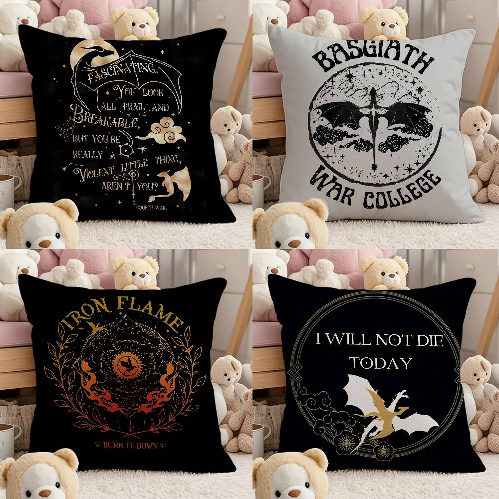 F-Fourth W-Wing Dragon Pillow Case Comfort Sofa Bed Silky elegant Invisible zipper Custom Decorative cushion cover