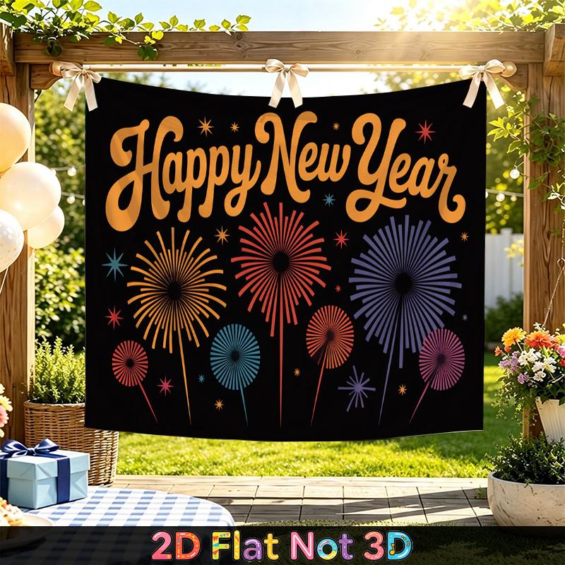 Party Backdrop New Year Fireworks Flat Weddings Birthdays Showers Firework Celebrations Event Photo Background Front Door Decor