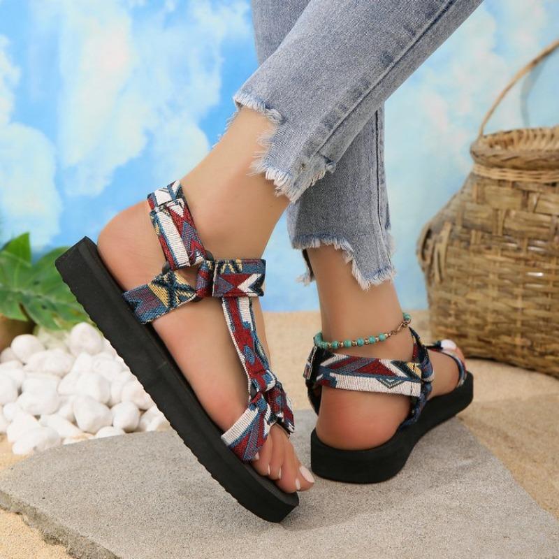 Fashion Summer Flat Women's Shoes Hemp Rope Set Foot Beach Sandals Outdoor All-match Casual Slippers Large Size Women Sandals