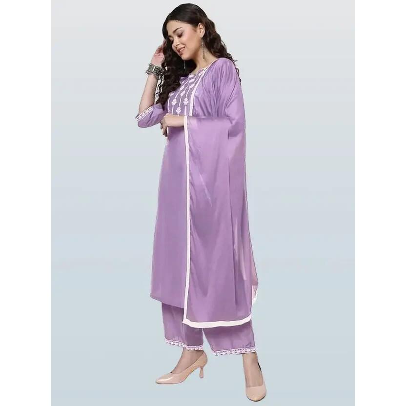 Party Wear Top Tunic Embellished Kurta, Trouser/Pant & Dupatta Set Kurti Dress 2363