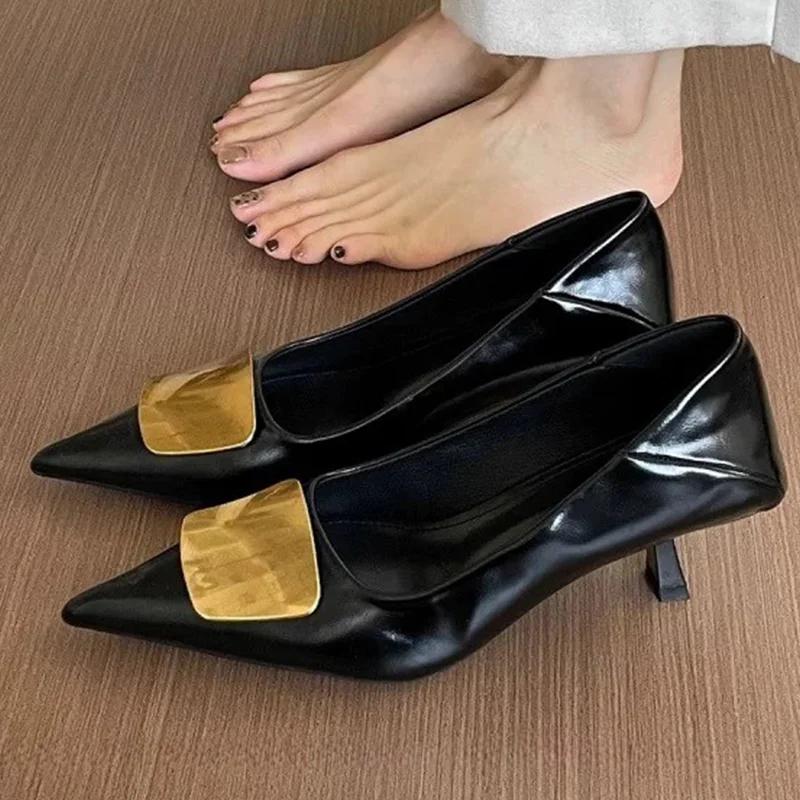 Fashion Pointed Toe Women Mid Heels Shoes Summer Dress Fashion Pumps Stilettos Elegant Woman Sandals Designer 2025 Trend Femme Zapatos