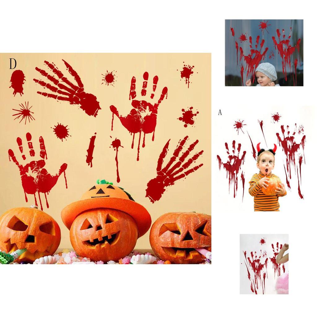 Trace Decoration Halloween Vinly Decal Blooding Handprint Sticker Bloody