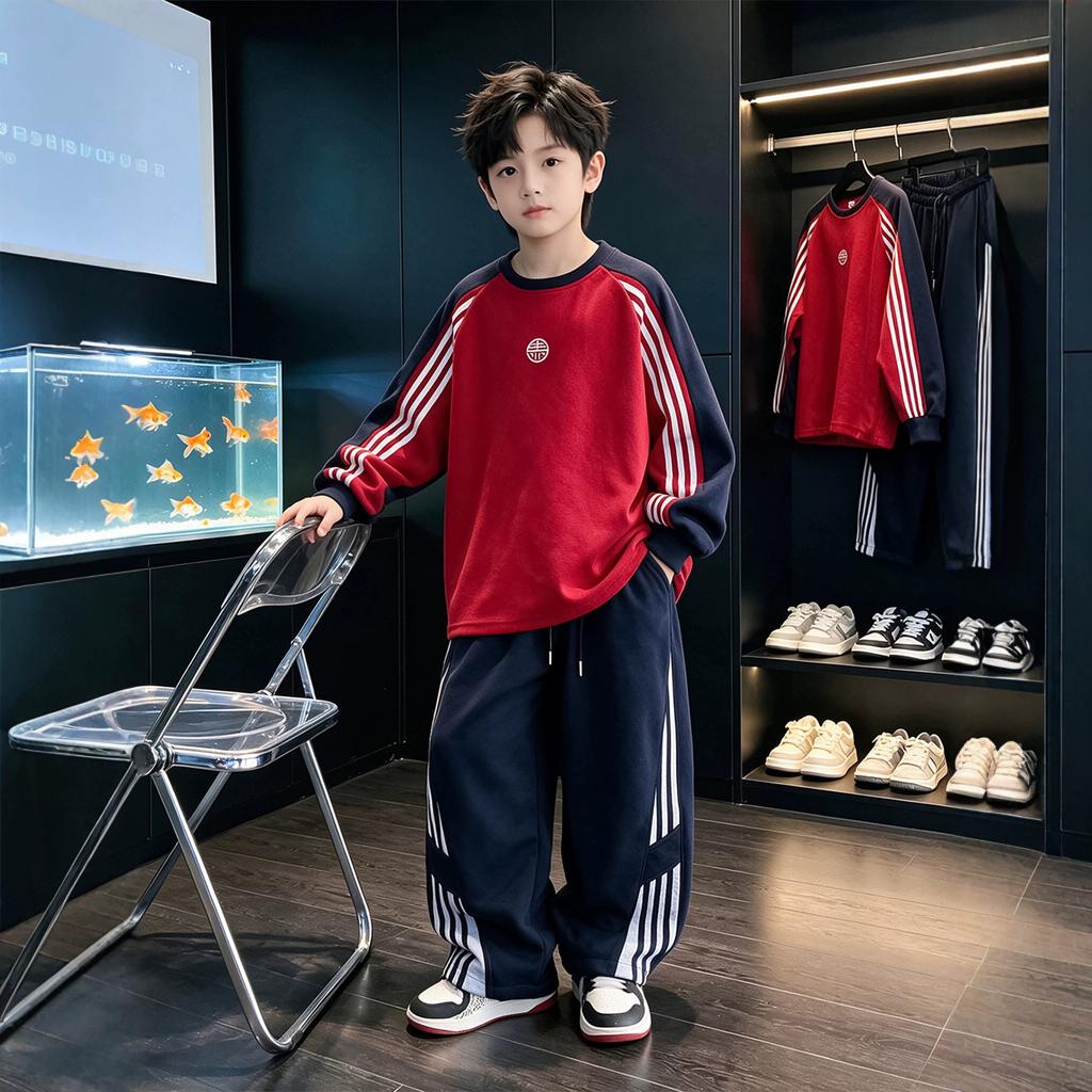 Zweiteiliges Sweatshirt-Set für Jungen Lässiges Herbst-Outfit