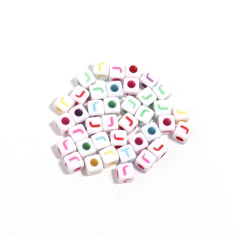 100pcs/lot  A-Z Acrylic Letter Bead Square Loose Spacer Alphabet Beads for DIY Bracelet Necklace Jewelry Making Supplies