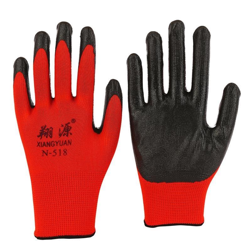 1 Pairs Nitrile Coated Work Gloves Non-Slip Knit Safety Protective Gloves Industrial Labor Building Construction Work Gloves
