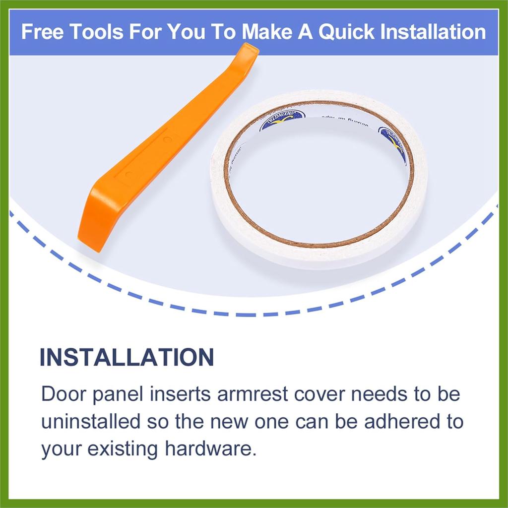 1 Pair Synthetic Leather Car Front Door Panels Armrest Cover Black for Honda Civic 2006-2011 Sedan Vehicle Components