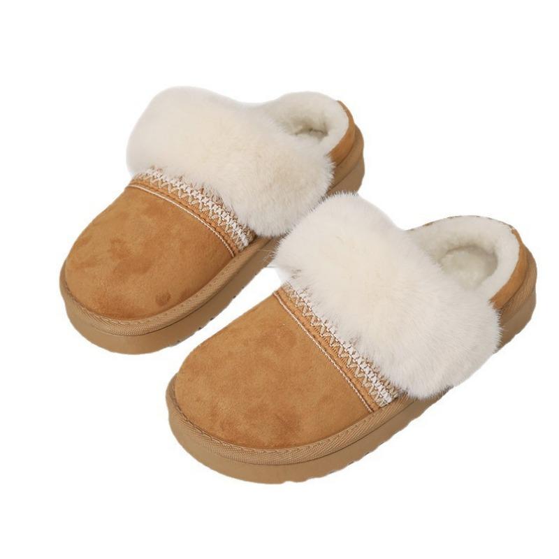 Thick-soled Snow Boots and Thick Cotton Slippers for Women Keep Warm. Wear Cotton Shoes Both Indoors and Outdoors