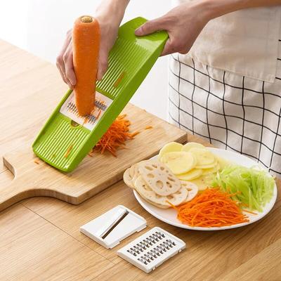 Küchenhobel Edelstahl-Gemüsehobel mit 3 Klingen Julienne-Hobelschneider für Kartoffel-Karotten