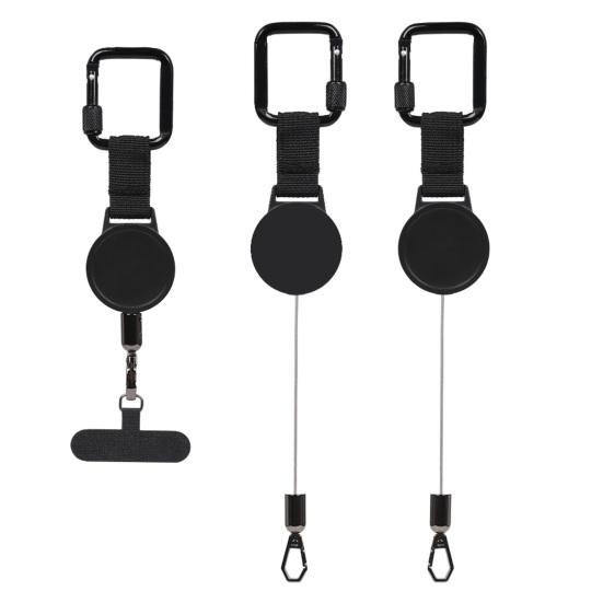 Retractable Phone Lanyard Outdoor Anti-Theft Phone Strap with Stainless Steel Wire Durable Buckle And Locking Carabiner Easy Installation Phone Leash