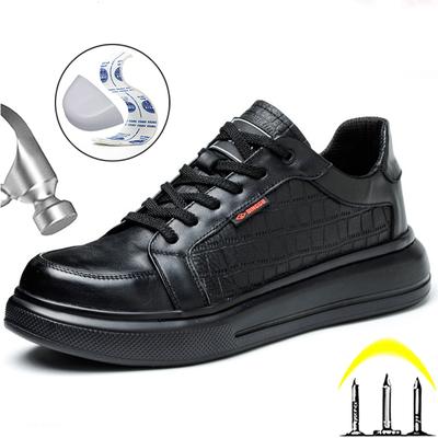 Scarpe di Sicurezza in Pelle Bovina Uomo Punta Composita Scarpe Elettricamente Isolate Scarpe da Lavoro Impermeabili Antiperforazione Scarpe Indistruttibili