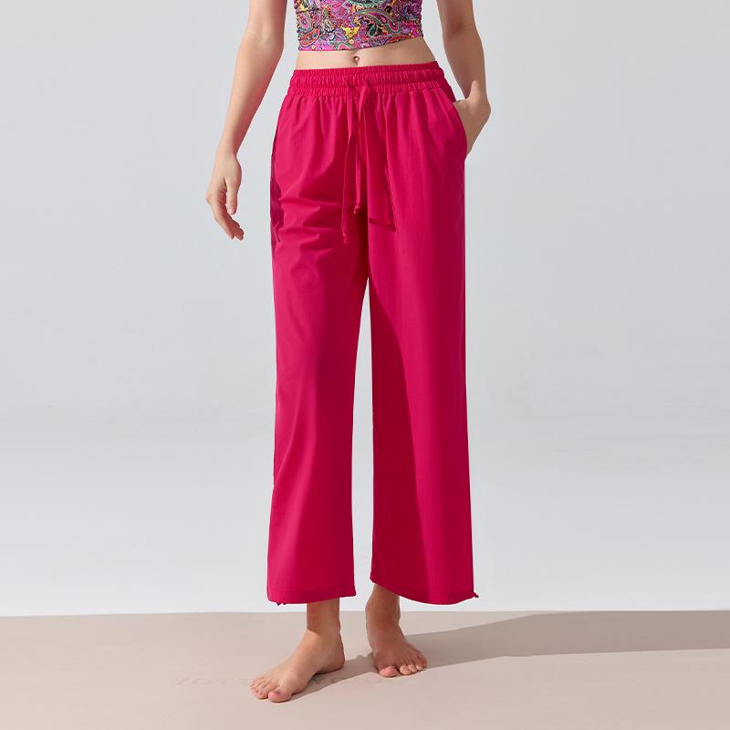 Plus Size Breathable High Waist Yoga Pants - Loose Wide Leg, Long Length, Casual & Sporty Style, Perfect for Spring!