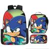 Sonic School Backpack Set For Kids With Breathable Waterproof Oxford Fabric And Cartoon Print For School Use