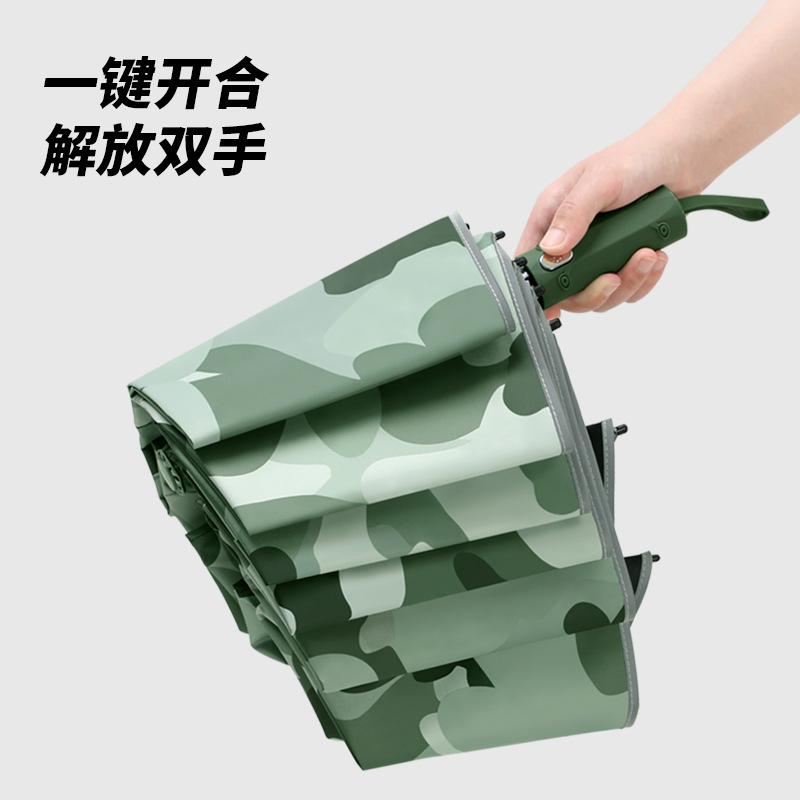 New camouflage automatic umbrella three-fold umbrella automatic umbrella sunscreen + strong windproof weather and rain outdoor