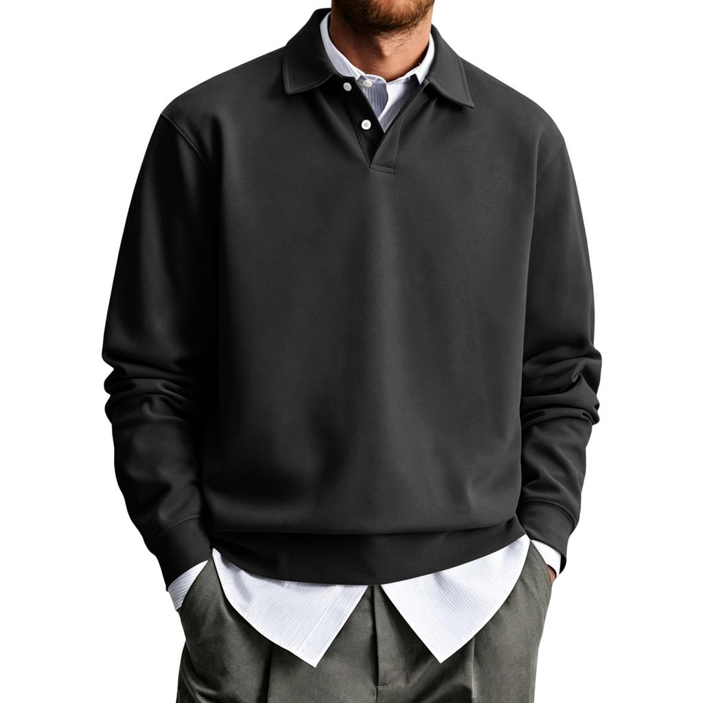 Men's Color Long Sleeve Shirt Casual Collared Top for Daily Wear