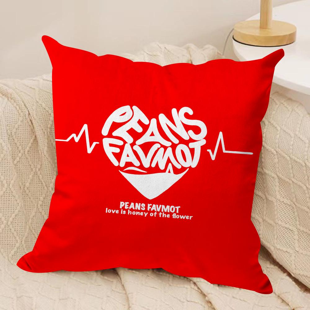 Creative Love Letters Cushion Cover Silky Short Plush DoubleSided Printed Pillow Case for Sofa All Seasons Home Decor Gift