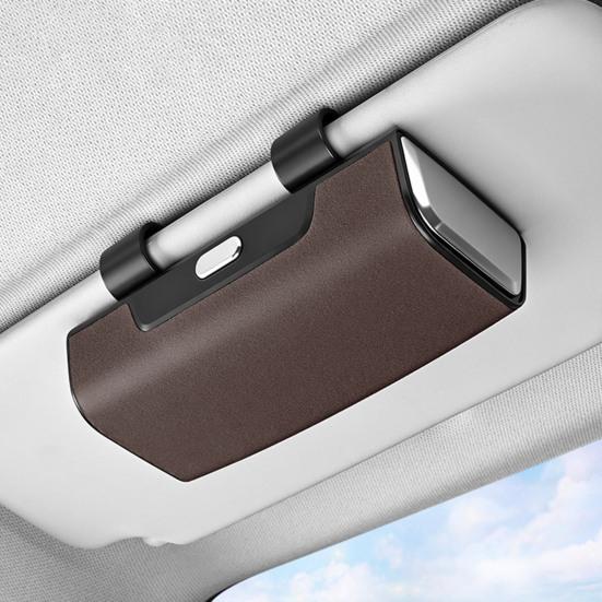 Auto Opbergdoos voor Zonneklep Schokbestendige Beschermende Brillenhoes met Zachte Velours Voering Magnetische Sluiting Grote Capaciteit Organizer voor Kaarten Sleutels