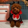 Funny Bow Tie Halloween Pet Costume Stand-collar Adjustable Cat Cosplay Cloak Outfits Lace Small Dog Cape Festival