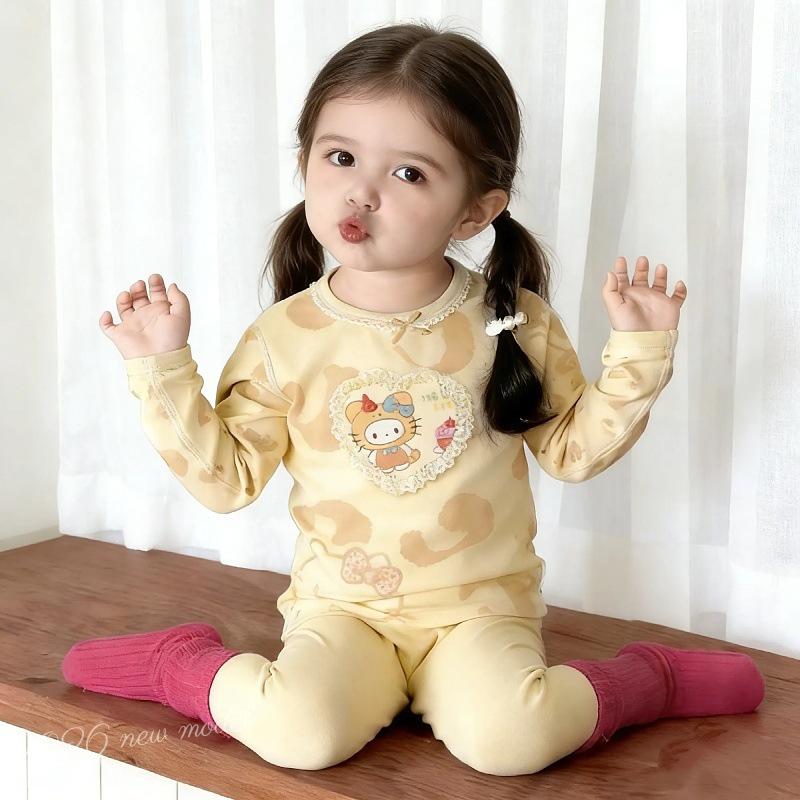 Cartoon Long-Sleeve Home Wear Set: Spring & Autumn Long Pants for Men, Women, & Children