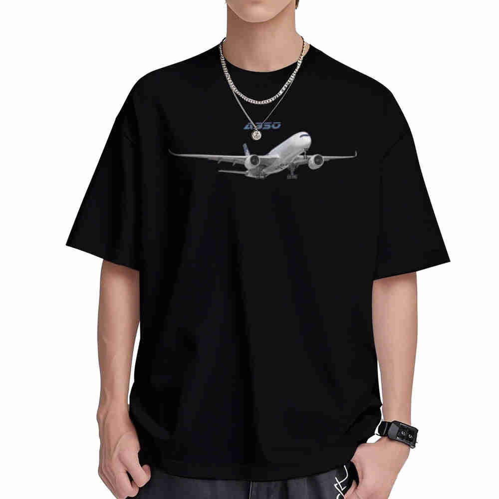 A Passenger Plane Airliner Short Sleeve Tee Cotton TShirt