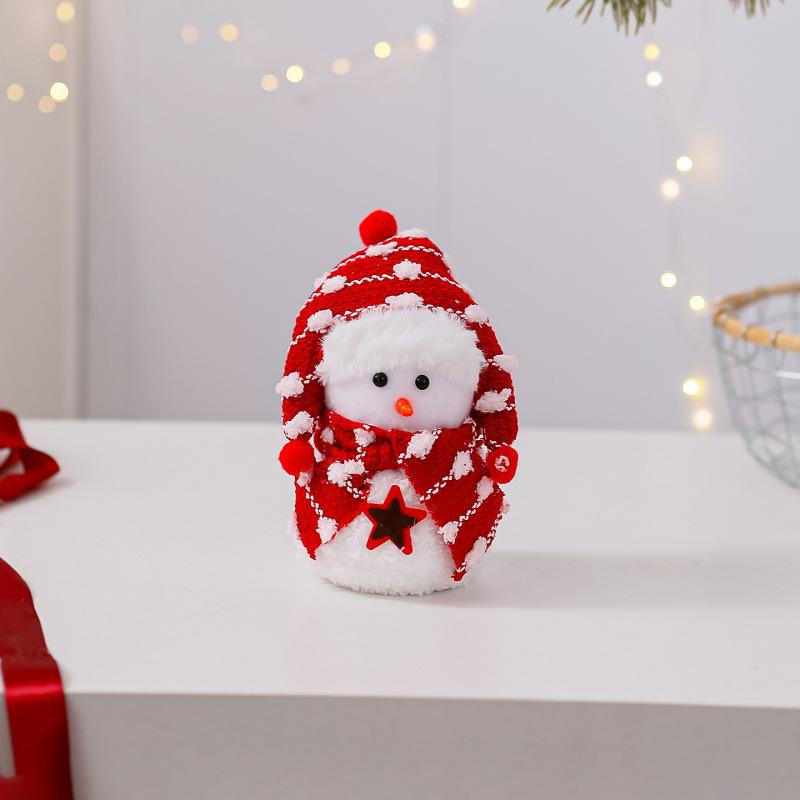 Christmas Gift Cute Christmas Decoration Doll Snowman Doll Plush Toy Small Christmas Snowman Ornament