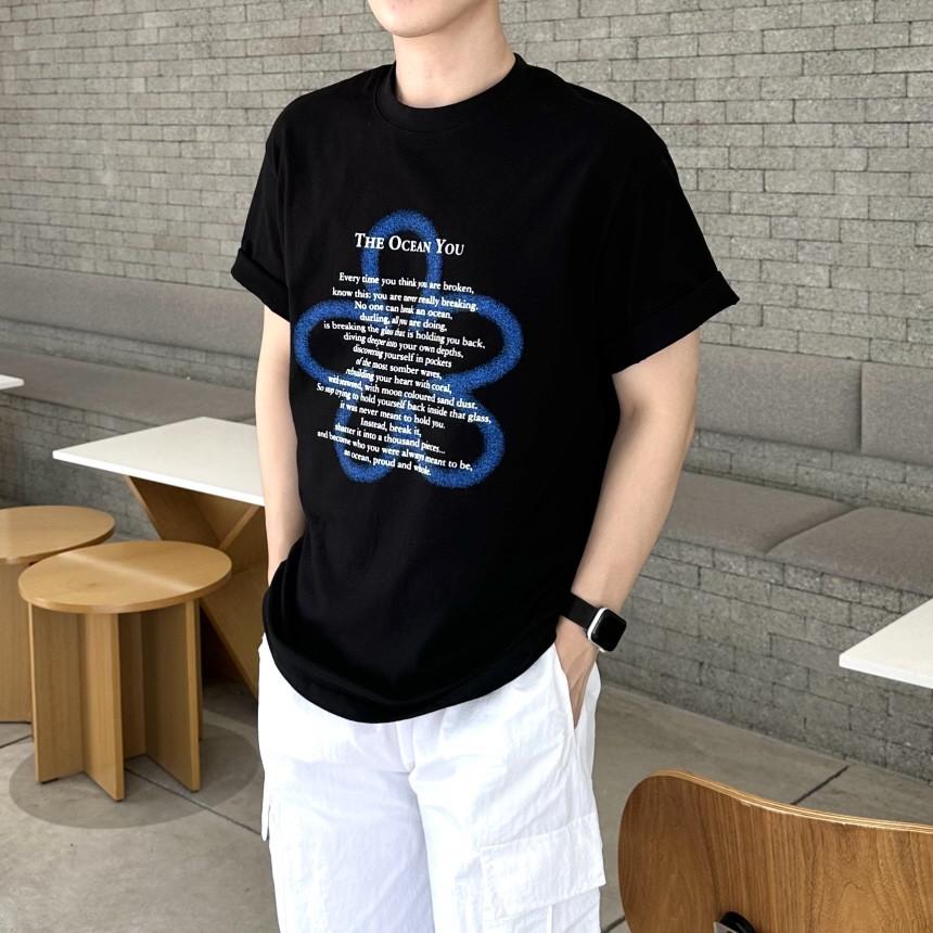 Fashion High Street Printing Pattern Short Sleeve Cotton Crew Neck Top Sports Casual Fashion Loose Streetwear T-Shirt Unisex