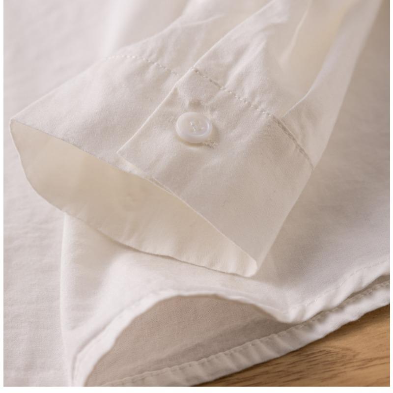 Spring Little Fresh Rabbit Ears Solid Color Long Sleeve Shirt Women's Stand Collar Loose Versatile Top Blouses & Shirts