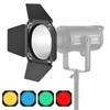 Barn Door+Honeycomb Grid + 4 Color Filter For Bowen Mount Standard Reflector Photography Studio Flash Accessories