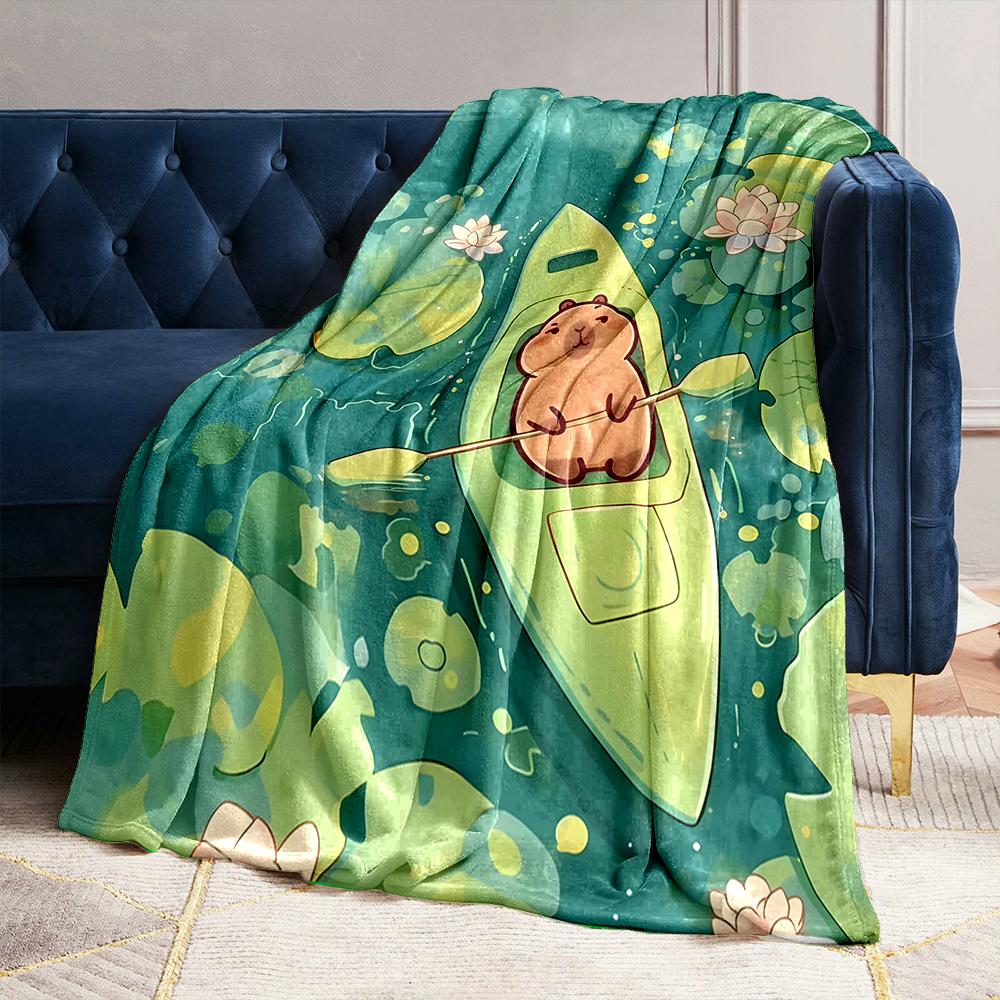 17 Styles Capybara Cartoon Print Blanket Warm Soft and Comfortable Home Travel Blanket Sofa Bedding Camping Blanket for Gifts