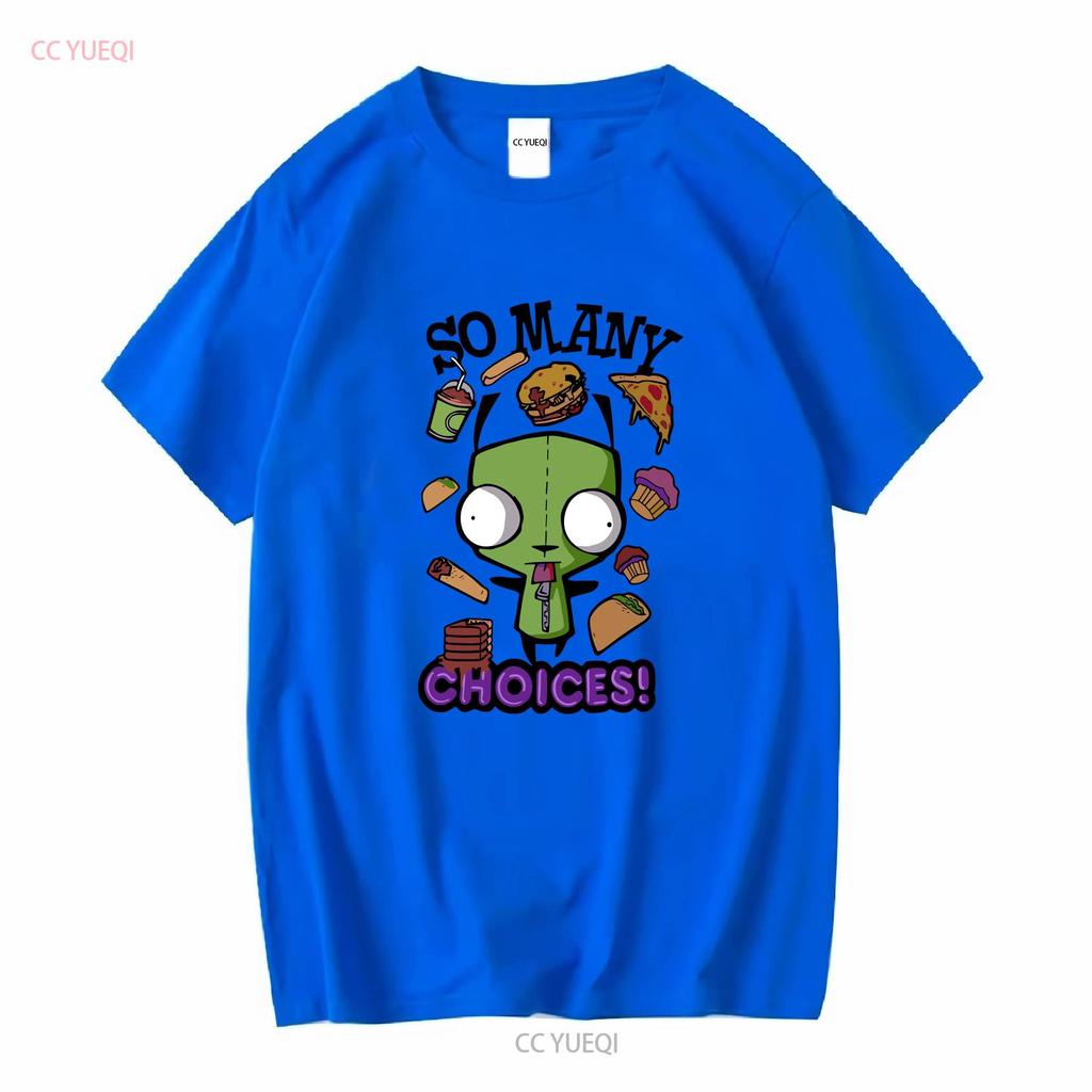 Emo Scene fashion shirt Invader Zim So Many Choices T 2000s Vintage Hot Topic long or short sleeves vintage Washed Stylish