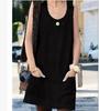 2019 Summer Women's Pocket Button Cotton Linen Overall Dress