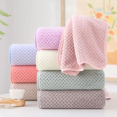 Soft Coral Velvet Towel, Thickened Towel, Solid Color, Soft and Absorbent Household Face Wash Towel