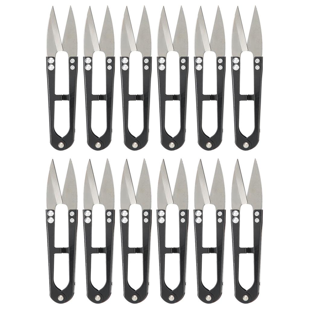 12 Stück Federgarnschere SK5 Hochkohlenstoffstahl U-förmig Kreuzstichgarn DIY Clipper
