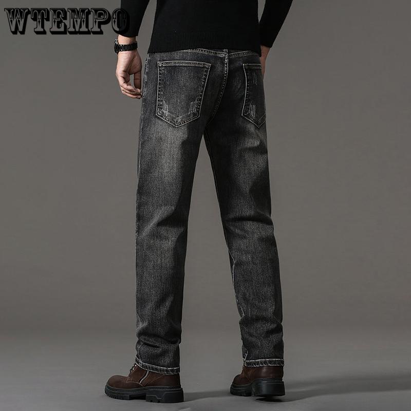 Men's Jeans Spring and Autumn Smoky Gray Jeans New Loose Simple Straight Pants Casual Versatile Men's Pants