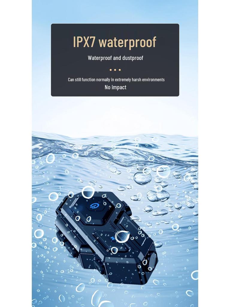 Waterproof Bluetooth Motorcycle Helmet Earphones with Noise Cancelling & Multi-person Intercom