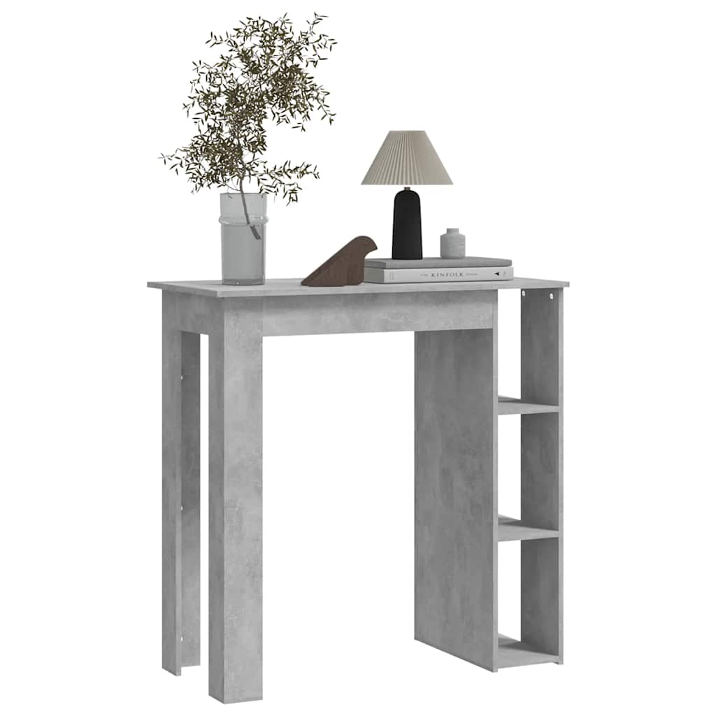 Vidaxl Bar Table With Shelves, Concrete Gray, 102X50X103.5 Cm